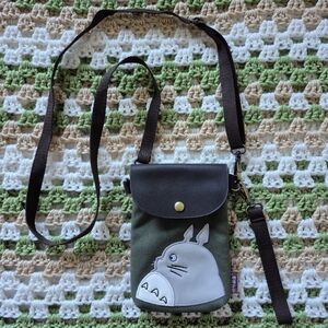 KKBAG Totoro Small Canvas Crossbody Wristlet Purse Bag Green